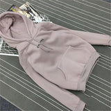 2017 Fsdhion Autumn Winter Fleece Oh Yes Letter Harajuku Print Pullover Thick Loose Women Hoodies Sweatshirts Female Casual Coat