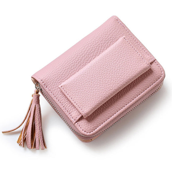 Hot Sale Fashion Short Tassel Women's Wallets Lady Mini Card Holder Wallet Female Credit Card Coin Purse Brand 3 Fold 2017 New