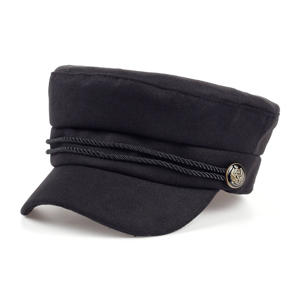 Fashion Blank Black High Quality Newsboy Caps for Women Spring Autumn Winter Hats Felt Cap Winter Ladies Black Hat Beret Cap