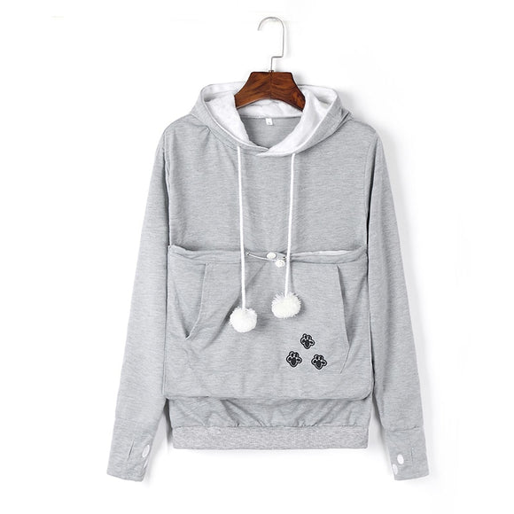 Mewgaroo Nyangaroo Cat Dog Pet Casual Unisex Kangaroo Coat Hoodies Sweatershirts Kangaroo Grey Cat Casual Hoodie Sweatershirts