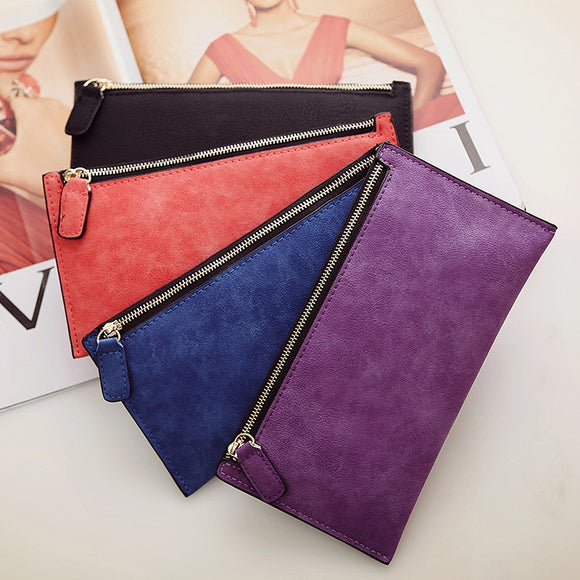 AUTEUIL PARIS Women's Purse Ladies Wallet Long Money Bags Simple Style Coin Purse Leather Thin Wallets Female Card Holder Solid