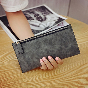 AUTEUIL PARIS Women's Purse Ladies Wallet Long Money Bags Simple Style Coin Purse Leather Thin Wallets Female Card Holder Solid