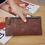 AUTEUIL PARIS Women's Purse Ladies Wallet Long Money Bags Simple Style Coin Purse Leather Thin Wallets Female Card Holder Solid