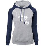 2018 Autumn Winter Fleece Women's Sportswear Harajuku Print CAT PAWS Cartoon Kawaii K-pop Clothing Streetwear Hoodies Sweatshirt