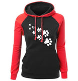 2018 Autumn Winter Fleece Women's Sportswear Harajuku Print CAT PAWS Cartoon Kawaii K-pop Clothing Streetwear Hoodies Sweatshirt