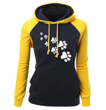 2018 Autumn Winter Fleece Women's Sportswear Harajuku Print CAT PAWS Cartoon Kawaii K-pop Clothing Streetwear Hoodies Sweatshirt