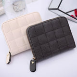 Women Short Wallets PU Leather Female Plaid Purses Nubuck Card Holder Wallet Fashion Woman Small Zipper Wallet With Coin Purse