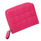 Women Short Wallets PU Leather Female Plaid Purses Nubuck Card Holder Wallet Fashion Woman Small Zipper Wallet With Coin Purse