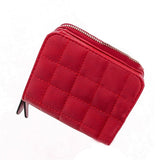 Women Short Wallets PU Leather Female Plaid Purses Nubuck Card Holder Wallet Fashion Woman Small Zipper Wallet With Coin Purse