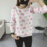 2018 New Women's Cute Print Hoodie Winter Long Sleeve Casual Sweatshirt Moleton Women's Oversized Clothing