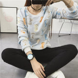 2018 New Women's Cute Print Hoodie Winter Long Sleeve Casual Sweatshirt Moleton Women's Oversized Clothing