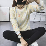 2018 New Women's Cute Print Hoodie Winter Long Sleeve Casual Sweatshirt Moleton Women's Oversized Clothing