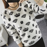 2018 New Women's Cute Print Hoodie Winter Long Sleeve Casual Sweatshirt Moleton Women's Oversized Clothing