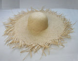 Natural Large Wide Brim Raffia Straw Hats Woven Circle Fringe Beach Cap Summer Hollow Out Big Straw Hat A1