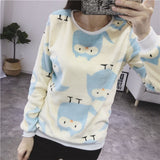 2018 New Women's Cute Print Hoodie Winter Long Sleeve Casual Sweatshirt Moleton Women's Oversized Clothing