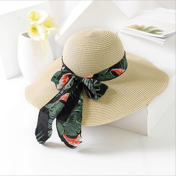 BINGYUANHAOXUAN 2018 New Summer Female Sun Hat Bow Ribbon Panama Beach Hats for Women Chapeu Feminino Sombrero Floppy Straw Hat