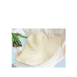 Elegant Summer Women Hats Collapsible Sun Beach Panama Straw hat Wide Wave Brim Folded Outdoor Hat Leisure Holiday Raffia Cap