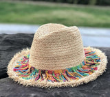 Coloerfull Tassel Ribbon Decorate Straw Hat Shading Sun Hat Lady Fashion Beach Hat Jazz Summer Hat for Woman