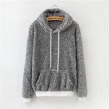 2018 Autumn Front Pocket Harajuku Casual Coat with Hoody Winter Pink Gray Pullover Thick Loose Women Hoodies Sweatshirt Female
