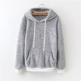 2018 Autumn Front Pocket Harajuku Casual Coat with Hoody Winter Pink Gray Pullover Thick Loose Women Hoodies Sweatshirt Female