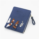 WESTERN AUSPICIOUS Female Wallet Short Embroidery Animal Pattern Women Wallets Pink Green Black Gray Womens Wallets And Purses