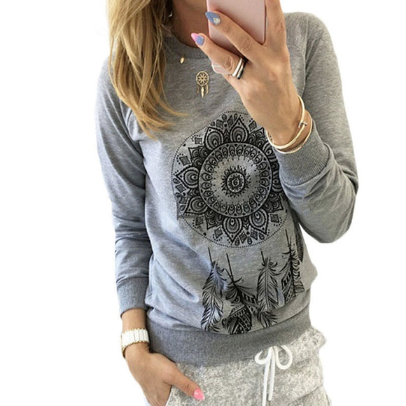 2018 Autumn Women Sweatshirt Casual Long Sleeve O Neck Print Pullover Jumper Hoodies Sweatshirts Fashion Tops Sudaderas Mujer