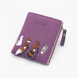 WESTERN AUSPICIOUS Female Wallet Short Embroidery Animal Pattern Women Wallets Pink Green Black Gray Womens Wallets And Purses