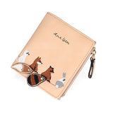 WESTERN AUSPICIOUS Female Wallet Short Embroidery Animal Pattern Women Wallets Pink Green Black Gray Womens Wallets And Purses