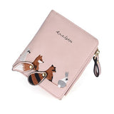 WESTERN AUSPICIOUS Female Wallet Short Embroidery Animal Pattern Women Wallets Pink Green Black Gray Womens Wallets And Purses