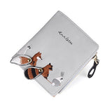 WESTERN AUSPICIOUS Female Wallet Short Embroidery Animal Pattern Women Wallets Pink Green Black Gray Womens Wallets And Purses