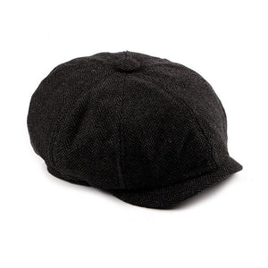 2018 New Newsboy Cap Beret Hat Men Women  Hat Tweed Gatsby Octagonal Black White Herringbone Vintage Ivy Hats