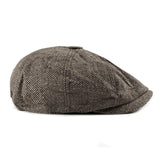 2018 New Newsboy Cap Beret Hat Men Women  Hat Tweed Gatsby Octagonal Black White Herringbone Vintage Ivy Hats