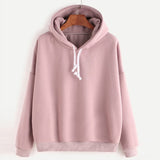 ZEBERY Long-sleeved Solid Color Hooded Top Sweatshirt Girl School Autumn Winter Warm Sweatshirt Hoodie Harajuku Clothes For Girl