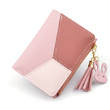 New Arrival Wallet Short Women Wallets Zipper Purse Patchwork Panelled Wallets Trendy Coin Purse Card Holder Leather.