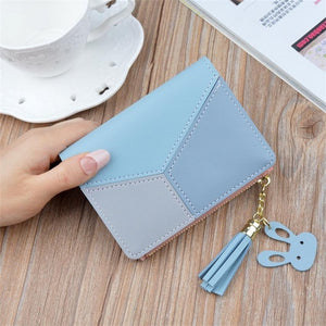 New Arrival Wallet Short Women Wallets Zipper Purse Patchwork Panelled Wallets Trendy Coin Purse Card Holder Leather.