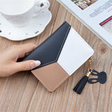 New Arrival Wallet Short Women Wallets Zipper Purse Patchwork Panelled Wallets Trendy Coin Purse Card Holder Leather.
