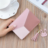 New Arrival Wallet Short Women Wallets Zipper Purse Patchwork Panelled Wallets Trendy Coin Purse Card Holder Leather.
