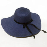 DSQICOND2 2018 Hot Sale Round Top Raffia Wide Brim Straw Hats Summer Sun Hats for Women With Leisure Beach Hats Lady Flat Gorras
