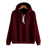Spring Sweatshirts Of Women Pink Long Sleeve Hoodie Pullovers Basic Hoodies Burgundy Plain Tops Moletom Feminino Sweatshirt 2019