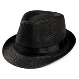 Unisex Trilby Gangster Cap Beach Sun Straw Hat Band Sunhat wholesale 9.14