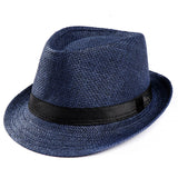 Unisex Trilby Gangster Cap Beach Sun Straw Hat Band Sunhat wholesale 9.14