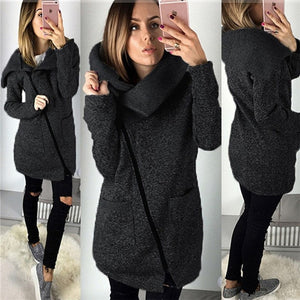 2019 Women Spring Winter Fleece Sweatshirt Hoodie Long Zipper Hoodies Jacket Coat Outwear Plus Size 5XL Sudaderas Para Mujer